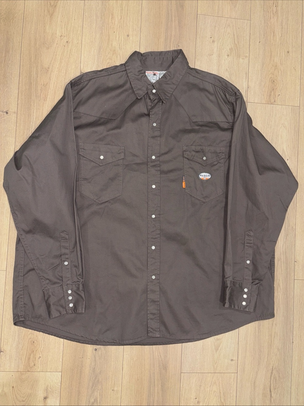 GRAY Rasco FR Men’s  Lightweight Long Sleeve  Pearl Snap  Shirts Size 4XL-Long